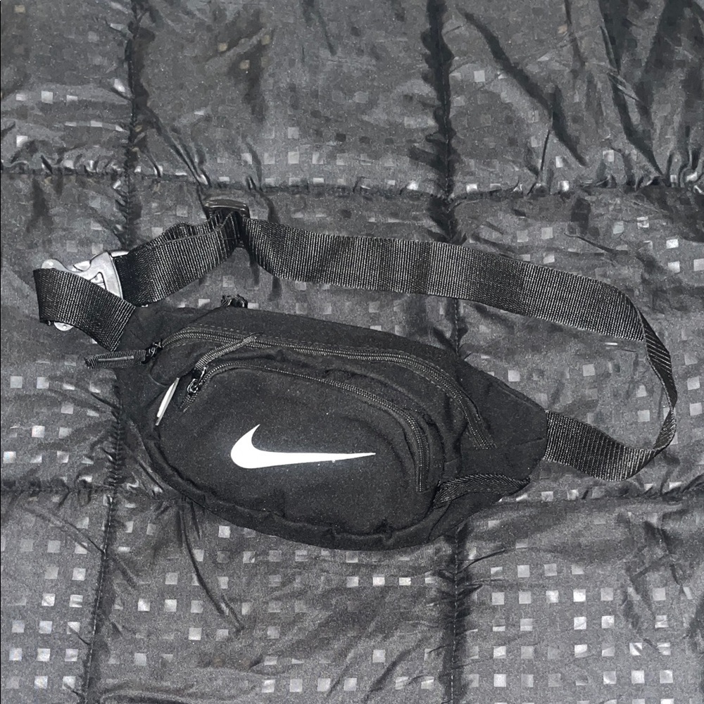 Nike Black Waist Pack with White Logo